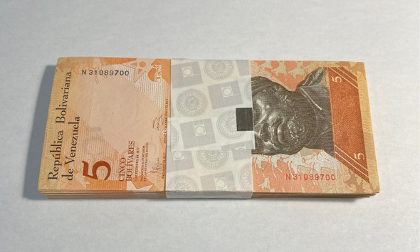 Venezuela: 2011 5 Bolivares Banknotes Bundle (100 pcs)
